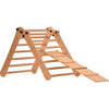 Rinagym Fitnessraum für kleine Kinder -Indoor Leiter mit Rutsche - Zusammenklappbarer Holzrahmen für Kinder - 50kg Tragkraft (7p7p+slide)