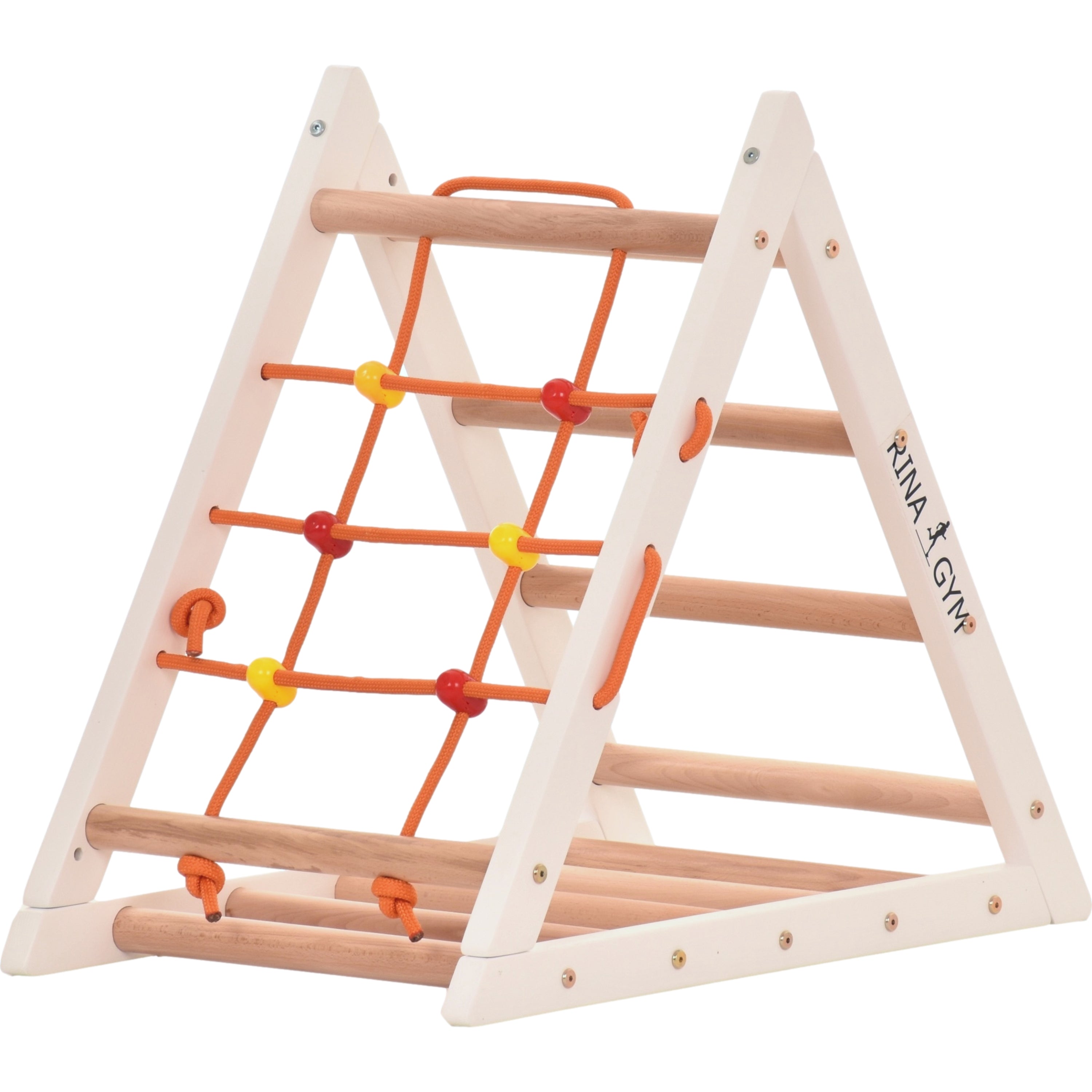 Triangle d'escalade pour enfants - portique d'escalade en bois - échelle, toboggan double face, filet de jeu - aire de jeux intérieure, tour de jeu, tour d'escalade pour enfants