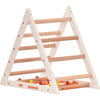 Kletterdreieck für Kinder - Klettergerüst aus Holz - Leiter, doppelseitige Rutsche, Spielnetz - Indoor-Spielplatz, Spielturm (weiße Farbe)