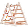 Rinagym Triangle Climbing Ladder for Kids - Foldable Wooden Indoor Gym and Playground - Wood Climber Steps, Play Net - Activity Centre for Children - Holds Up to 60kg Weight (white)