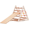 Triangle d'escalade pour enfants - portique d'escalade en bois - échelle, toboggan double face, filet de jeu - aire de jeux intérieure, tour de jeu, tour d'escalade pour enfants