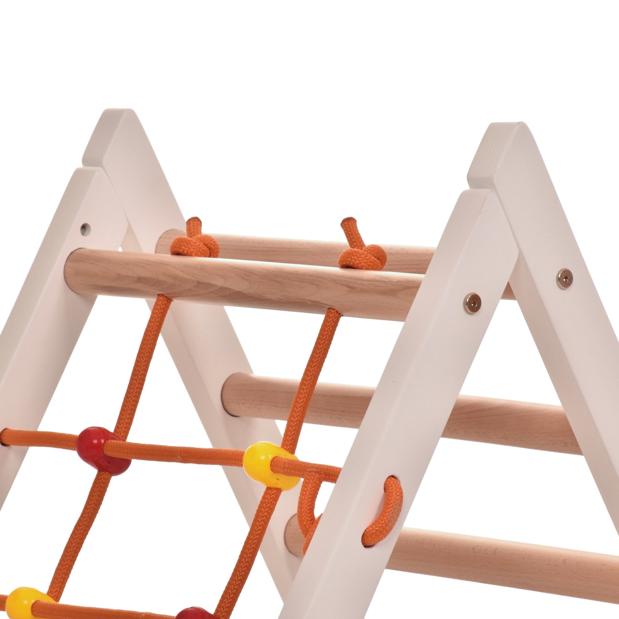 Triangle d'escalade pour enfants - portique d'escalade en bois - échelle, toboggan double face, filet de jeu - aire de jeux intérieure, tour de jeu, tour d'escalade pour enfants