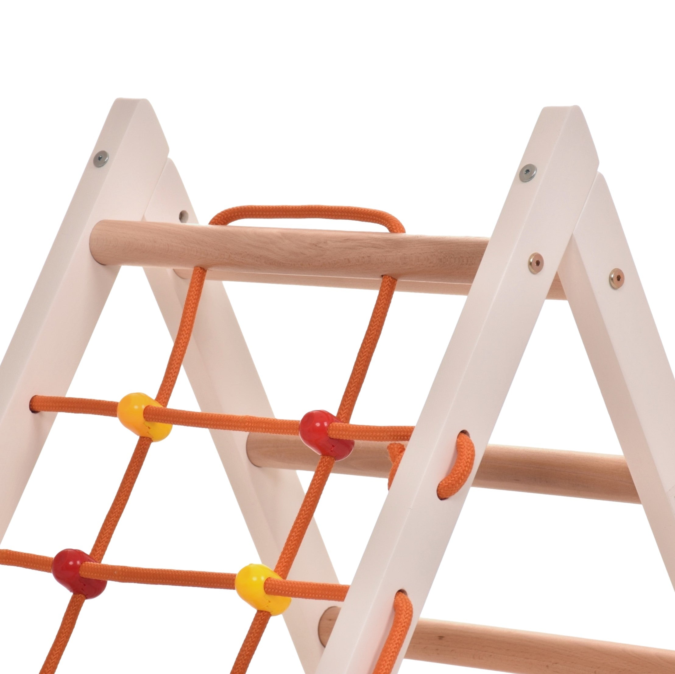 Triangle d'escalade pour enfants - portique d'escalade en bois - échelle, toboggan double face, filet de jeu - aire de jeux intérieure, tour de jeu, tour d'escalade pour enfants