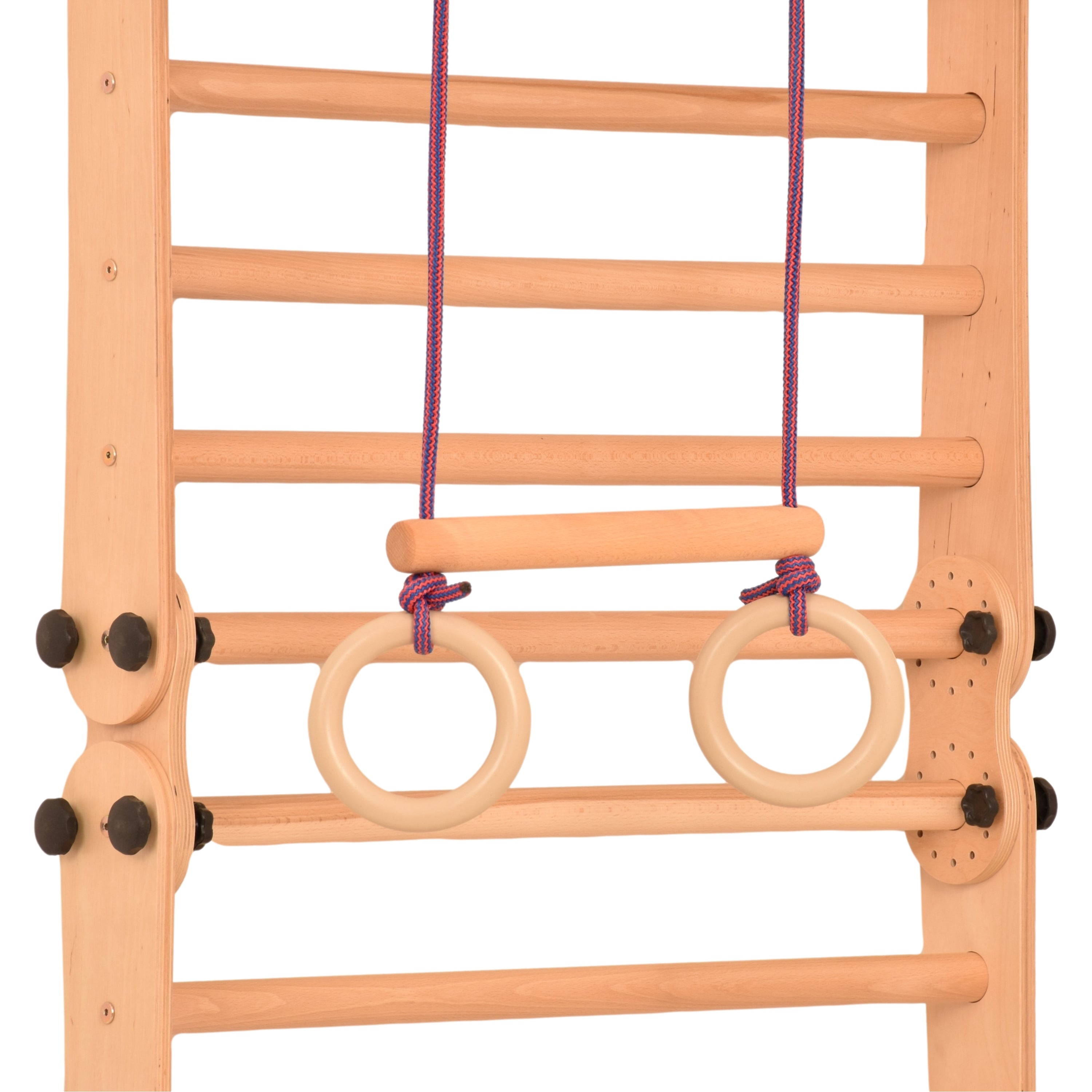 Kletterwand für Kinder 2 in 1- Schwedische Kletterwand aus Holz mit vier Teilen - Rinagym indoor Klettergerüst-kidwood 3P9P9P