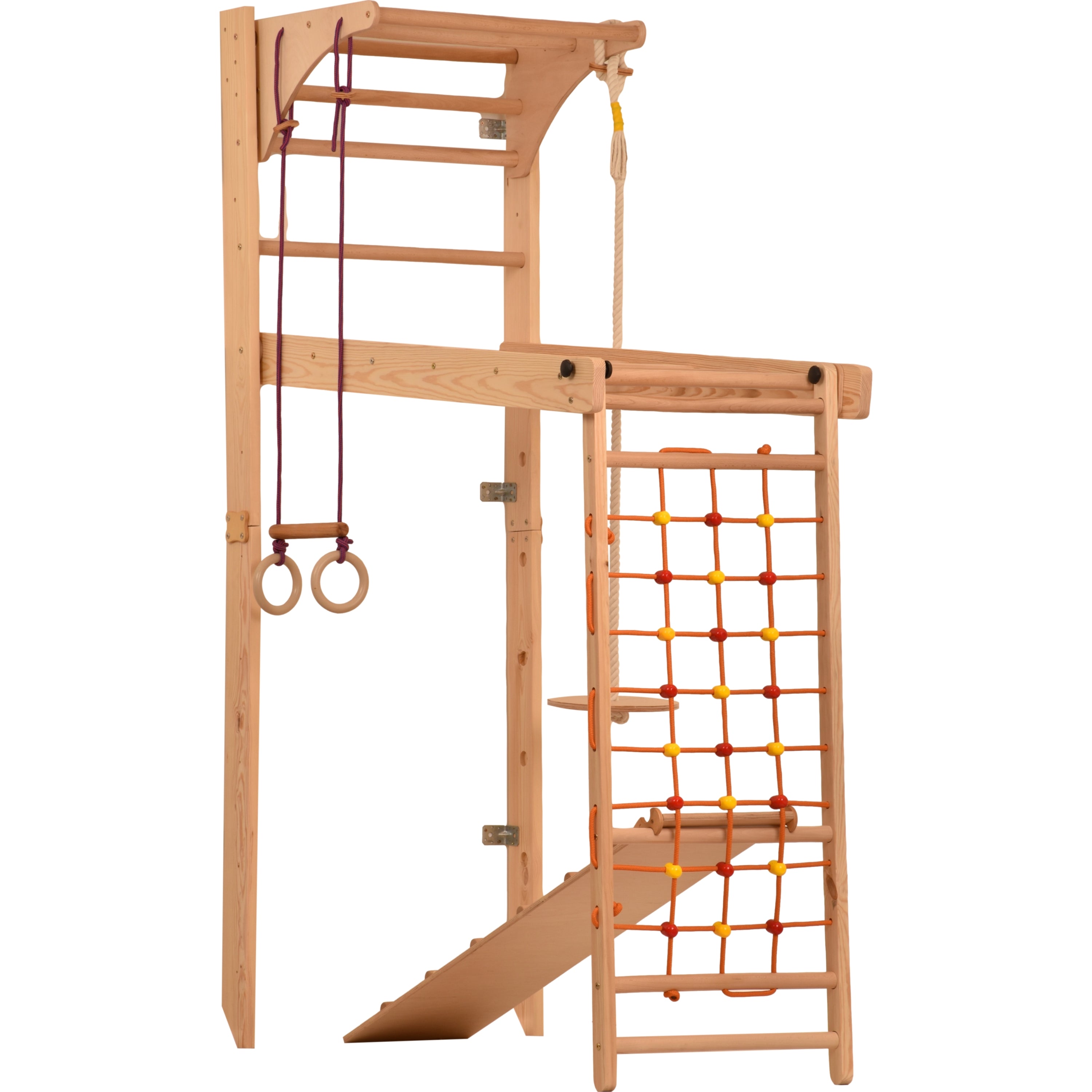 Rinagym climbing wall for children and adults - wall bars for children's rooms - indoor wooden playground - climbing frame - climbing rope - up to 100 kg