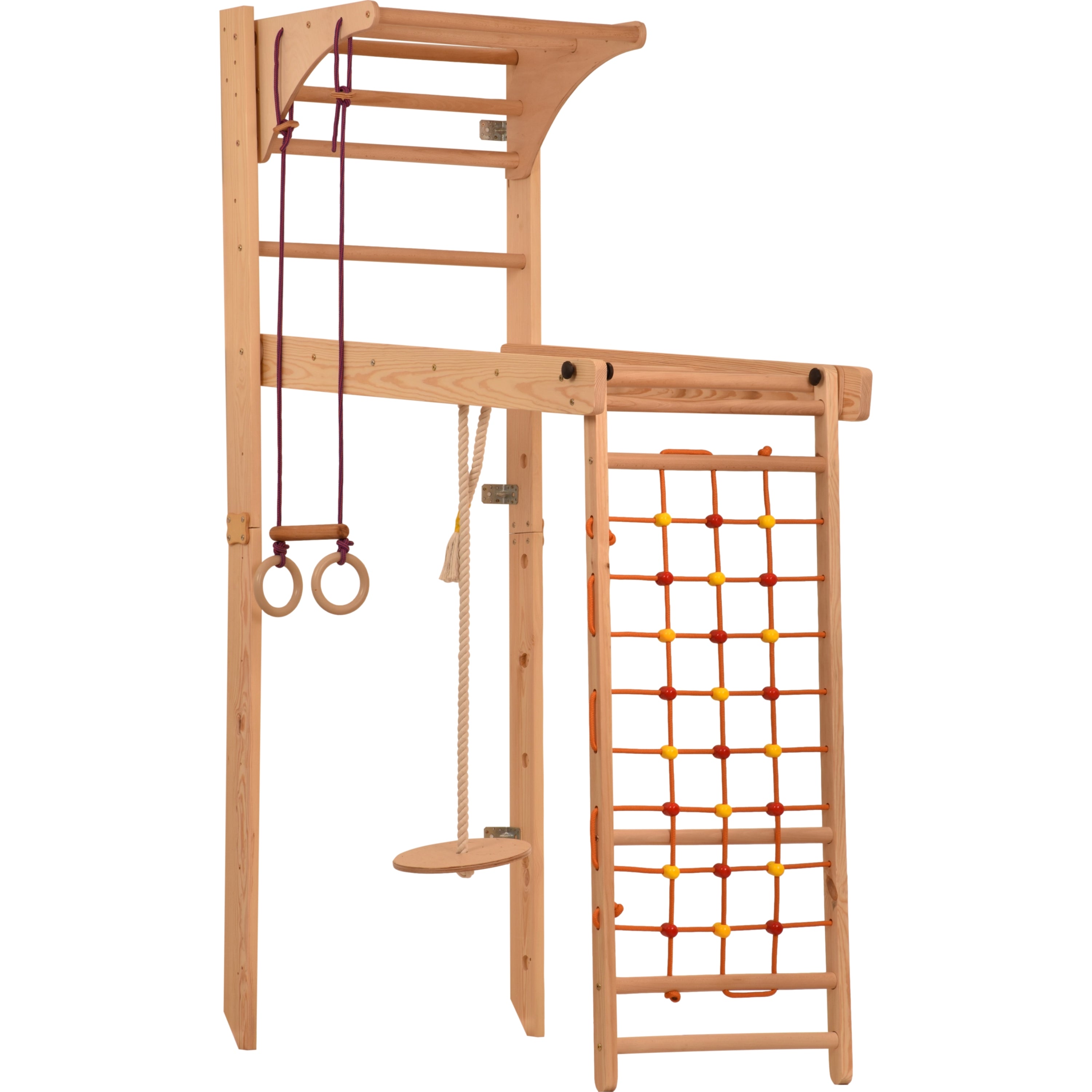 Rinagym climbing wall for children and adults - wall bars for children's rooms - indoor wooden playground - climbing frame - climbing rope - up to 100 kg