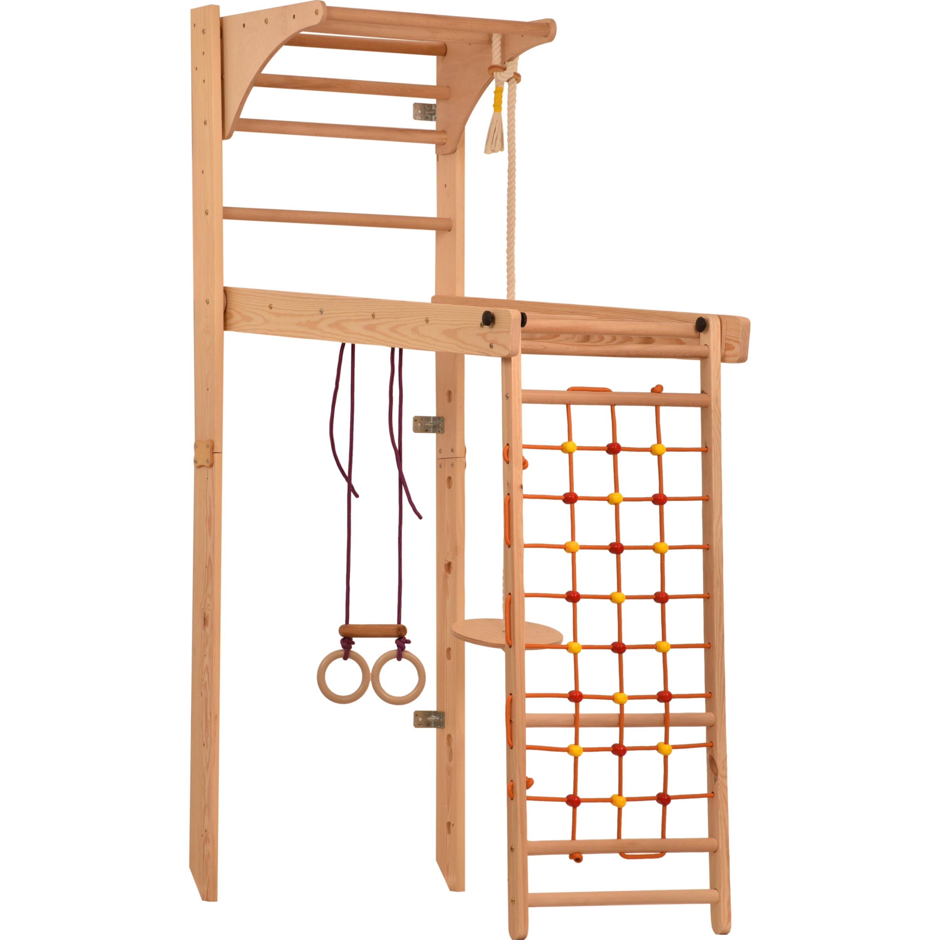 Rinagym climbing wall for children and adults - wall bars for children's rooms - indoor wooden playground - climbing frame - climbing rope - up to 100 kg