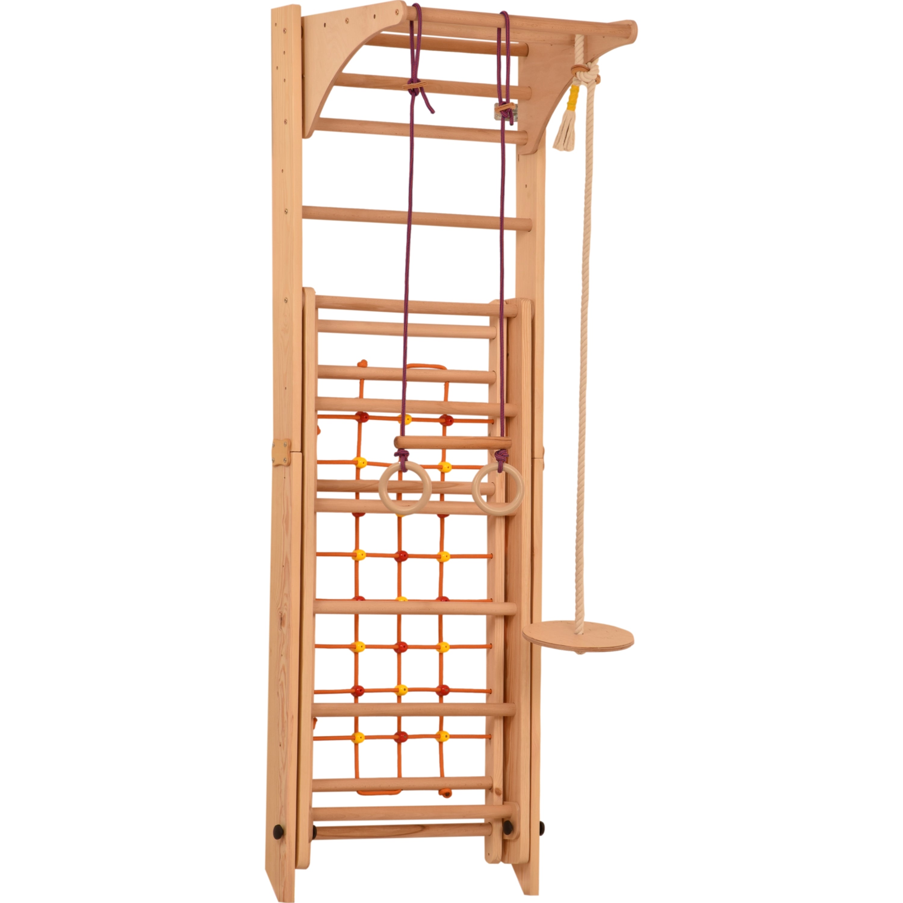 Rinagym climbing wall for children and adults - wall bars for children's rooms - indoor wooden playground - climbing frame - climbing rope - up to 100 kg