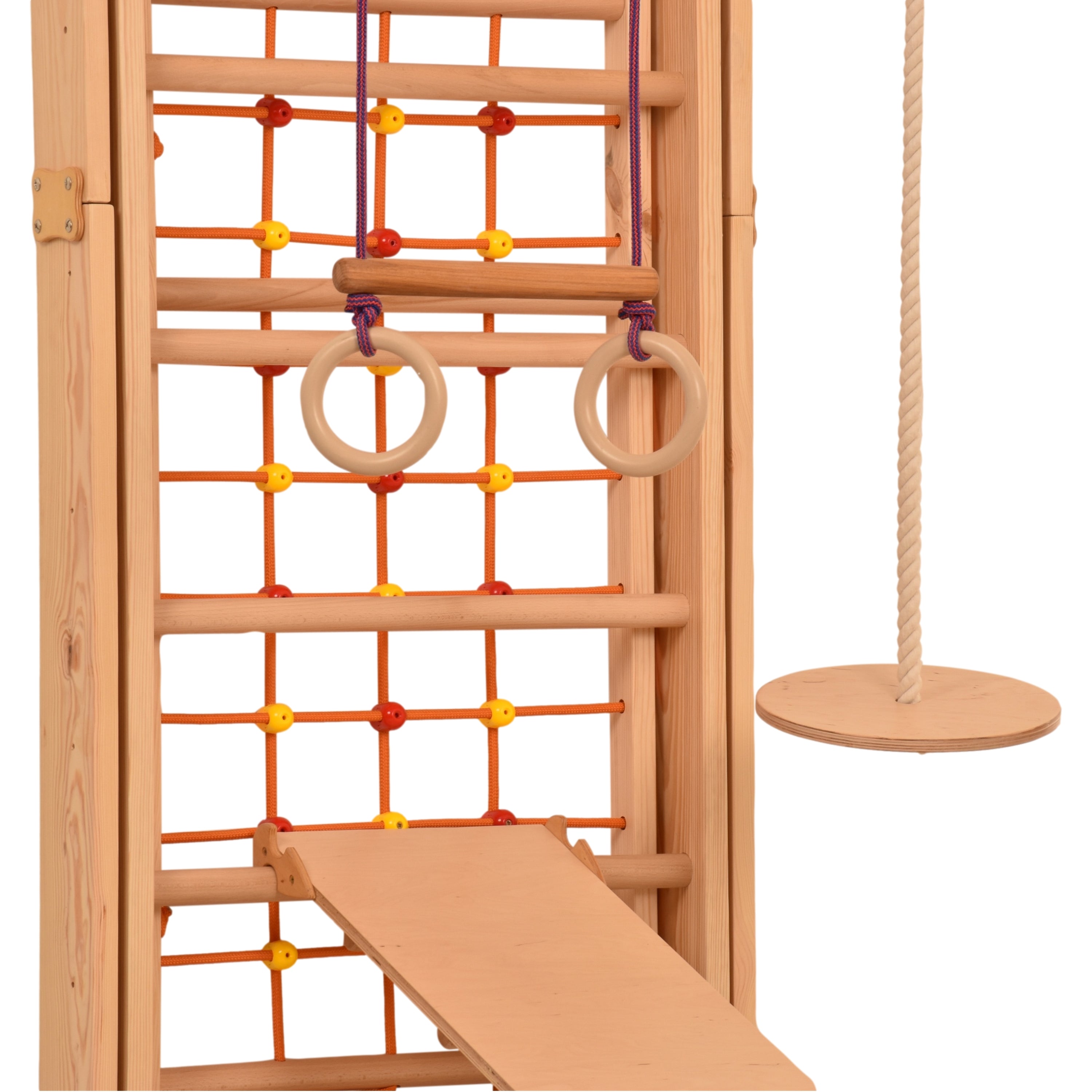 Rinagym climbing wall for children and adults - wall bars for children's rooms - indoor wooden playground - climbing frame - climbing rope - up to 100 kg